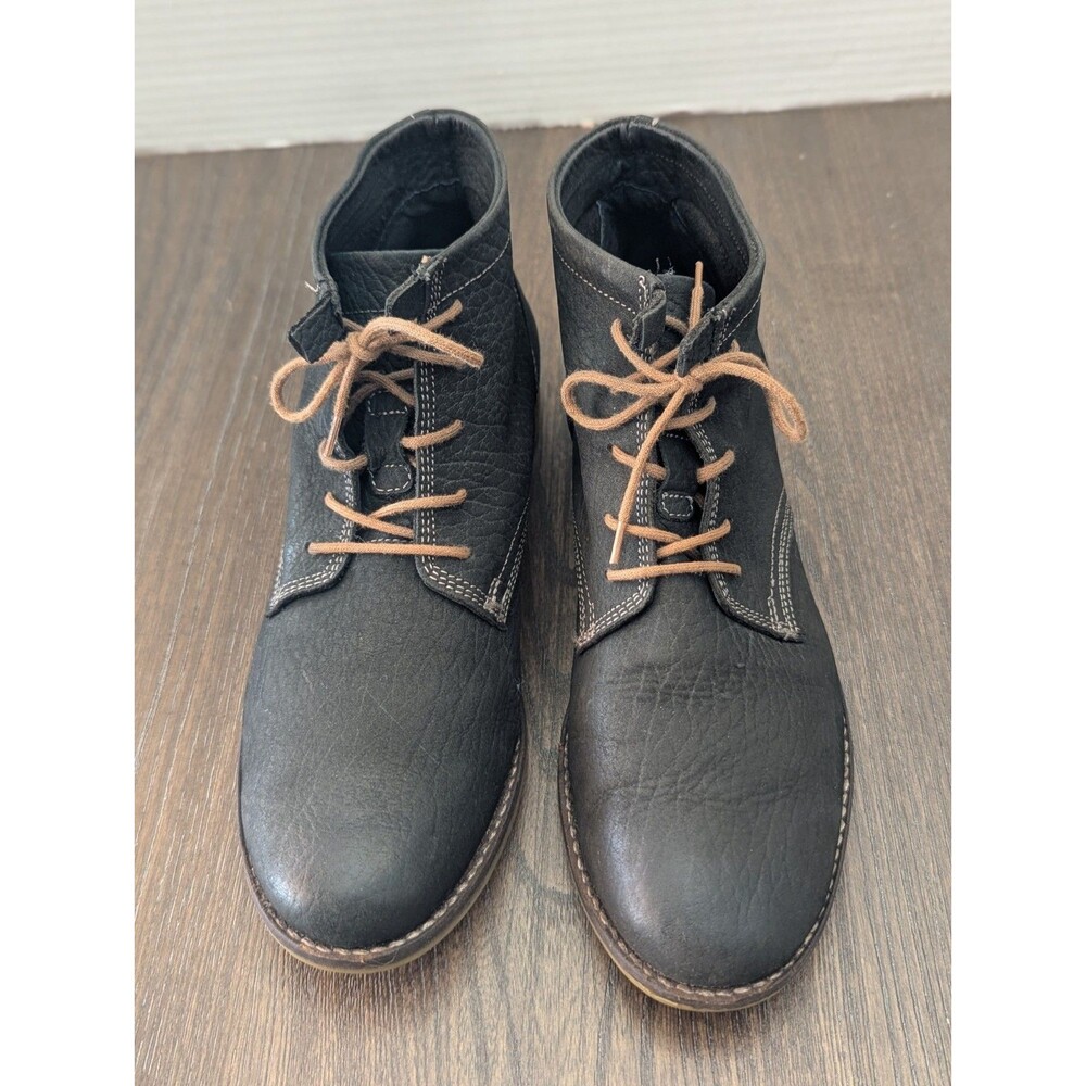 Josef Seibel Leather Ankle Lace Up Boots Womens EU 40 US 9-9.5 Charcoal Black - Picture 2 of 11